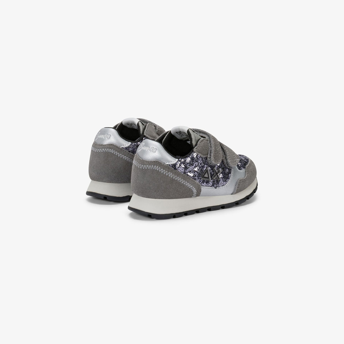 SUN68 – Baskets enfant à sequins gris