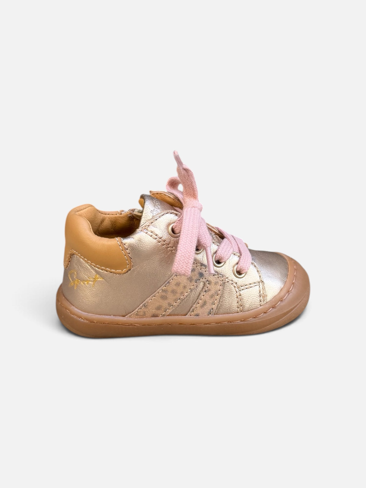 Chaussures premiers pas Babybotte Argo Zip – Doré rosé