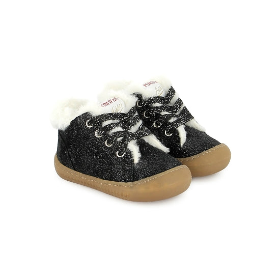 Pom D’Api Yaka Walk Fur Velours Noir Argent