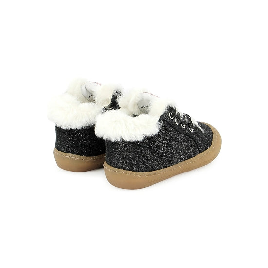 Pom D’Api Yaka Walk Fur Velours Noir Argent